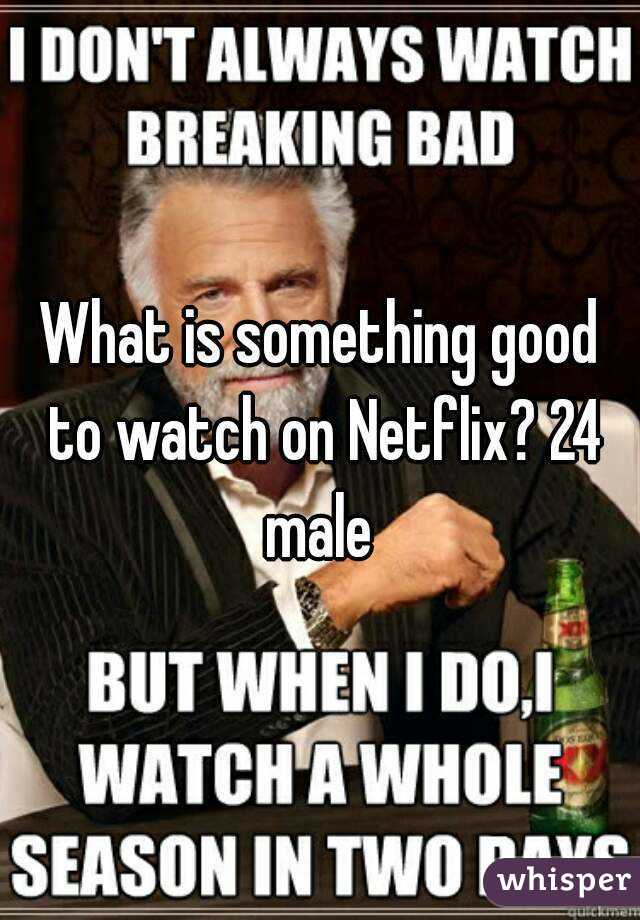 What is something good to watch on Netflix? 24 male 