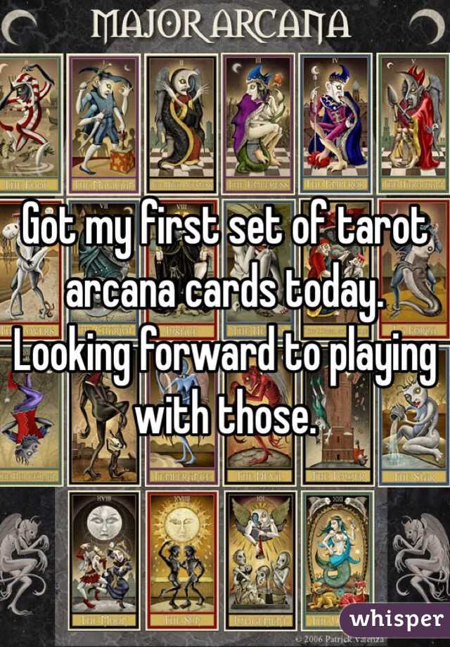 Got my first set of tarot arcana cards today. Looking forward to playing with those. 