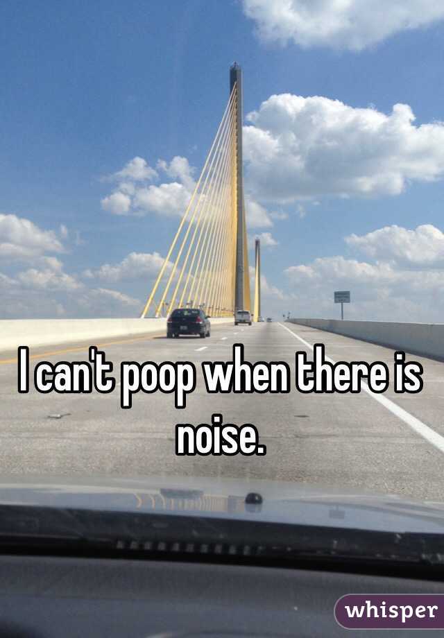 I can't poop when there is noise.
