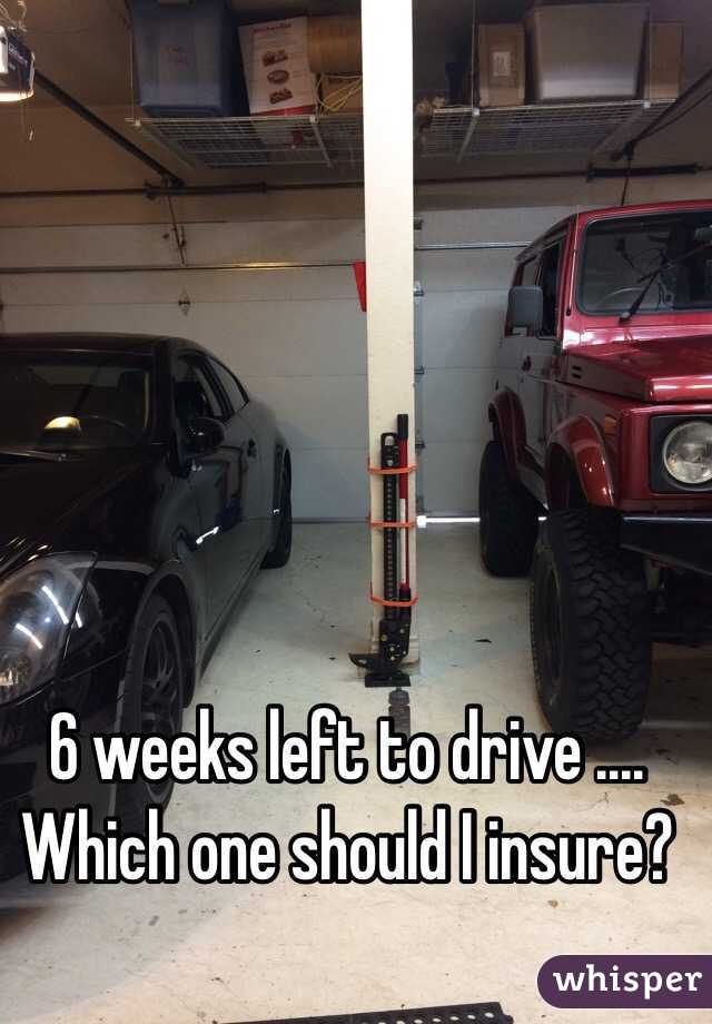 6 weeks left to drive ....
Which one should I insure?