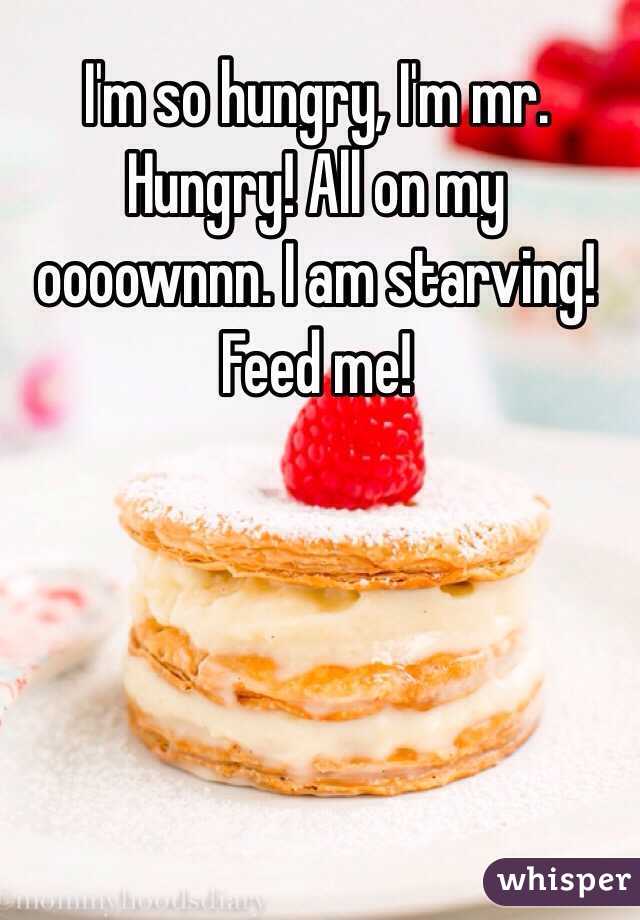 I'm so hungry, I'm mr. Hungry! All on my oooownnn. I am starving! Feed me!