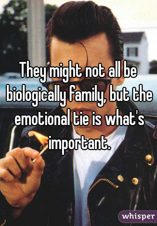 They might not all be biologically family, but the emotional tie is what's important.
