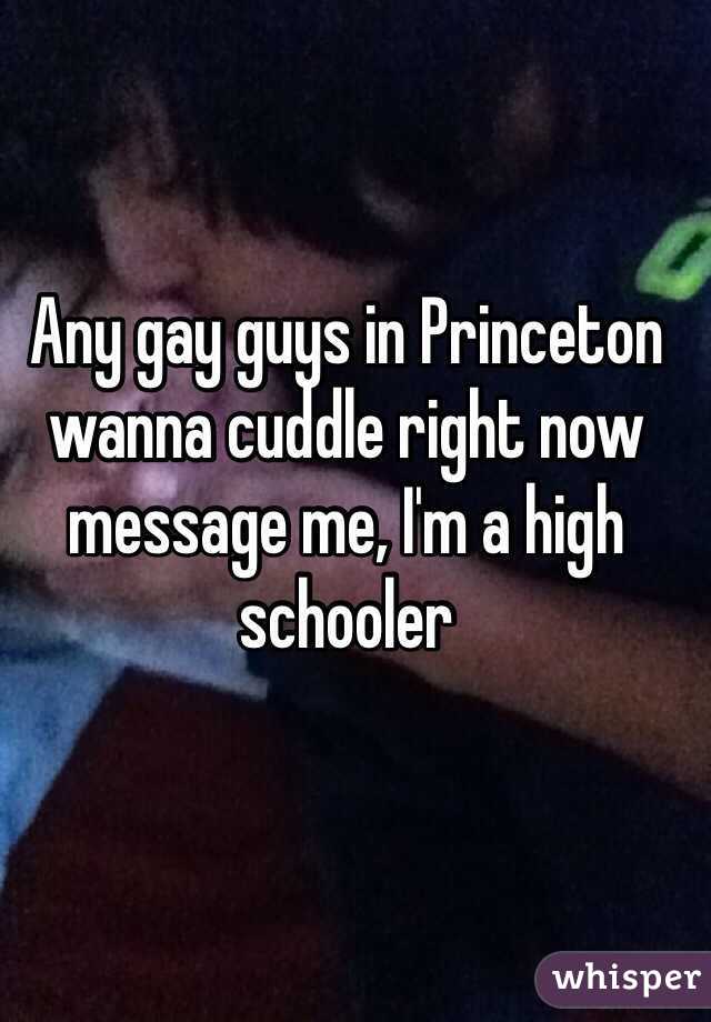 Any gay guys in Princeton wanna cuddle right now message me, I'm a high schooler