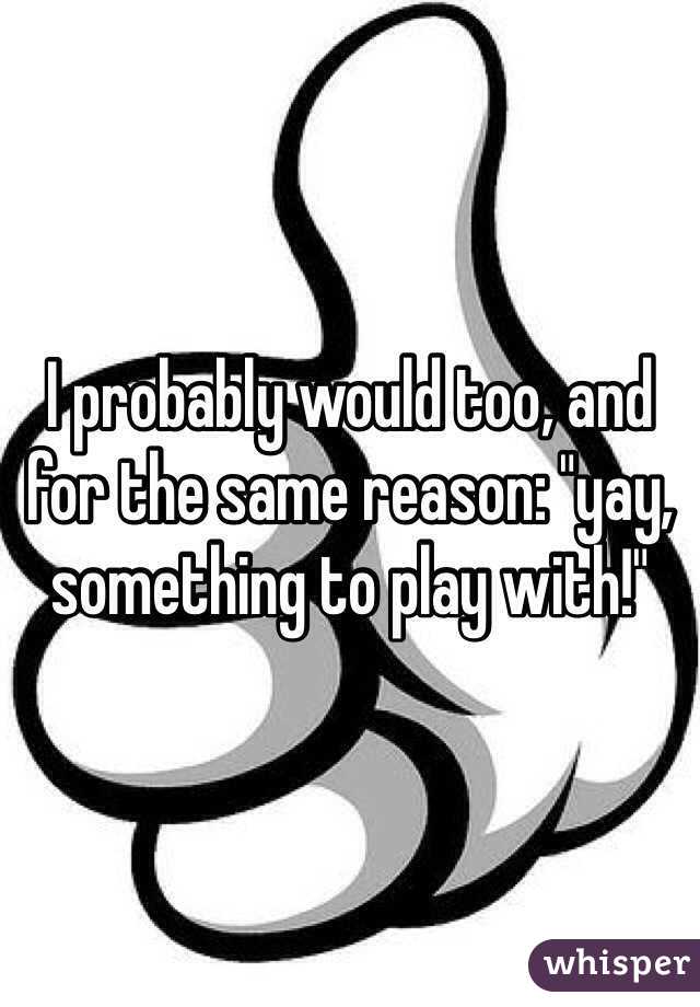 I probably would too, and for the same reason: "yay, something to play with!"