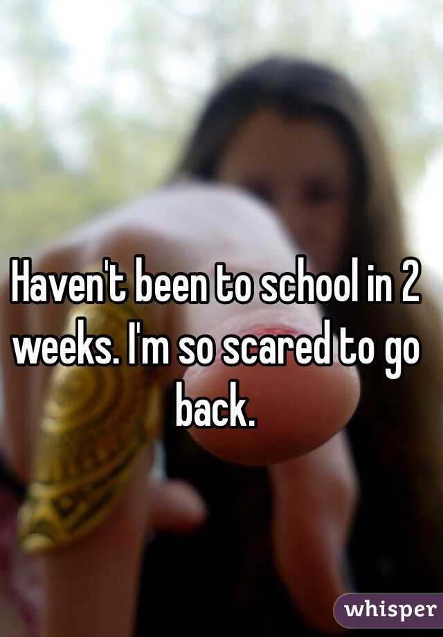 Haven't been to school in 2 weeks. I'm so scared to go back. 
