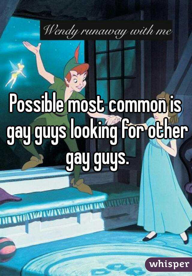 Possible most common is gay guys looking for other gay guys.
