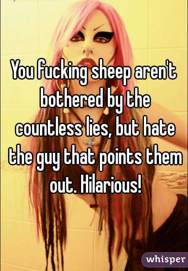 You fucking sheep aren't bothered by the countless lies, but hate the guy that points them out. Hilarious!