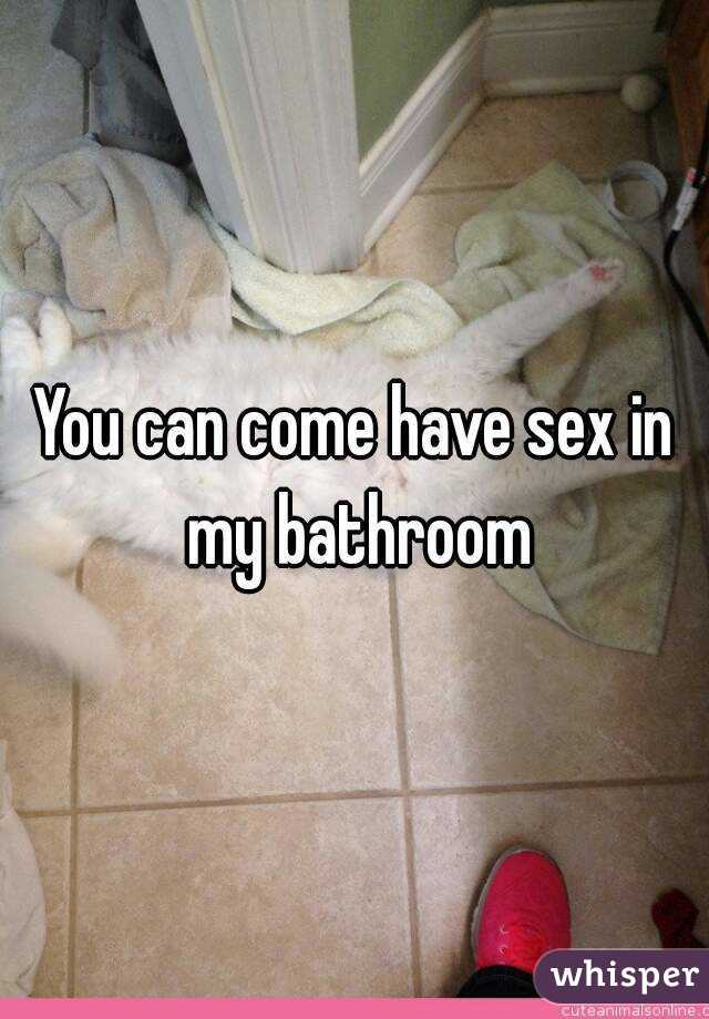 You can come have sex in my bathroom