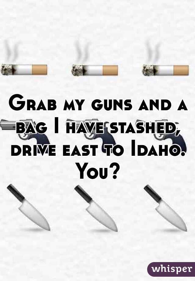 Grab my guns and a bag I have stashed, drive east to Idaho. You?
