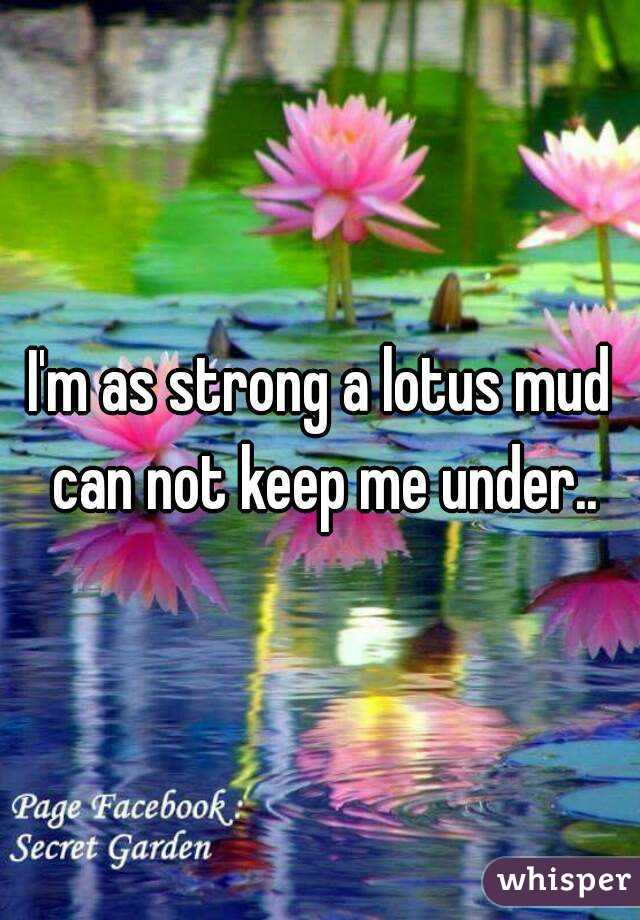 I'm as strong a lotus mud can not keep me under..