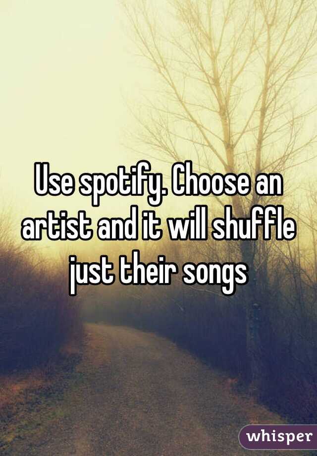 Use spotify. Choose an artist and it will shuffle just their songs
