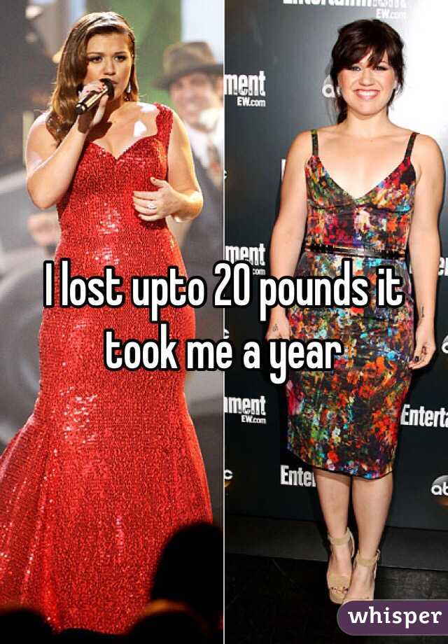 I lost upto 20 pounds it took me a year 