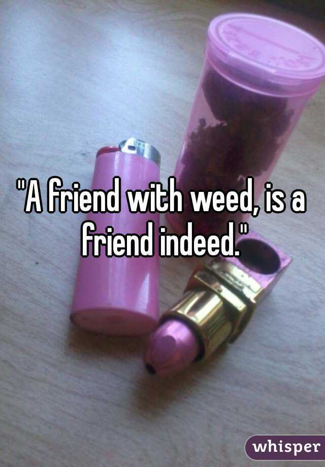 "A friend with weed, is a friend indeed."