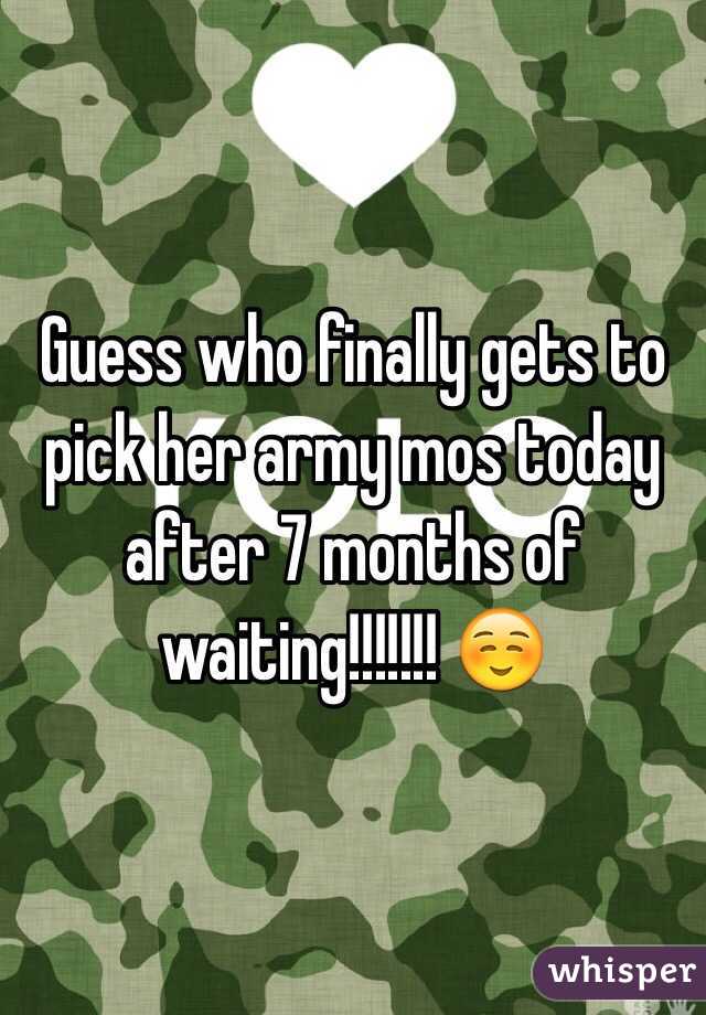 Guess who finally gets to pick her army mos today after 7 months of waiting!!!!!!! ☺️