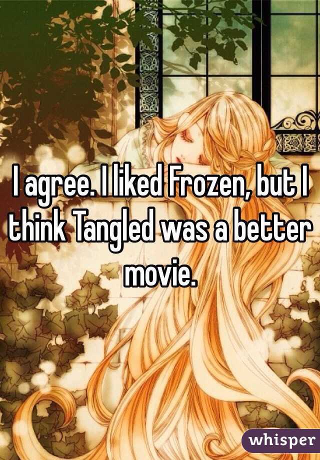 I agree. I liked Frozen, but I think Tangled was a better movie.