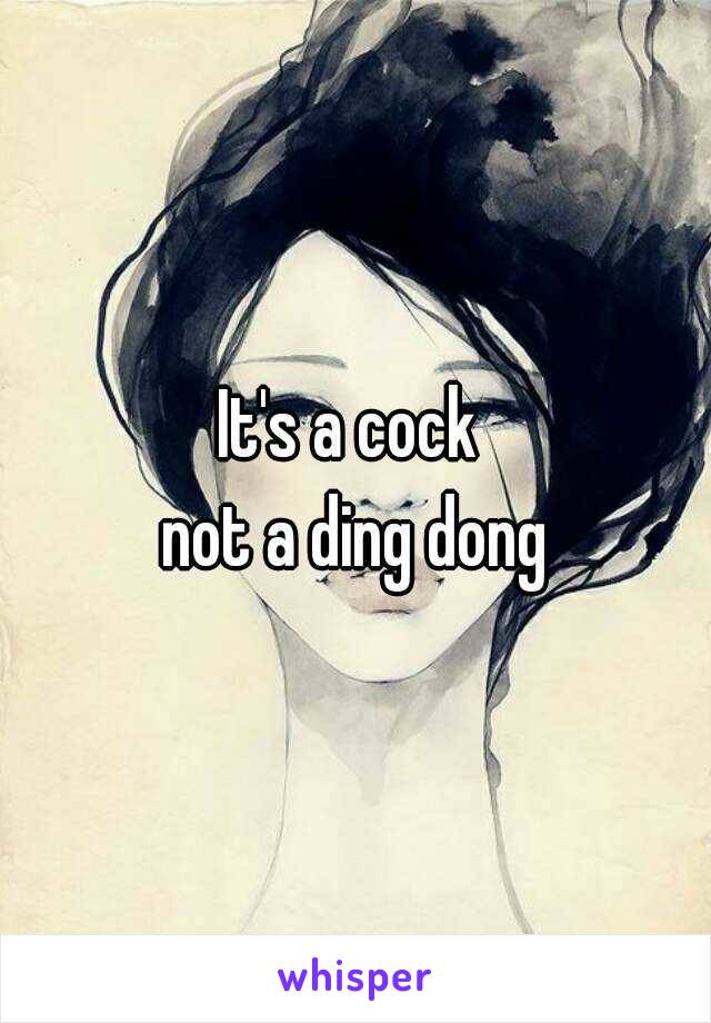 It's a cock 
not a ding dong