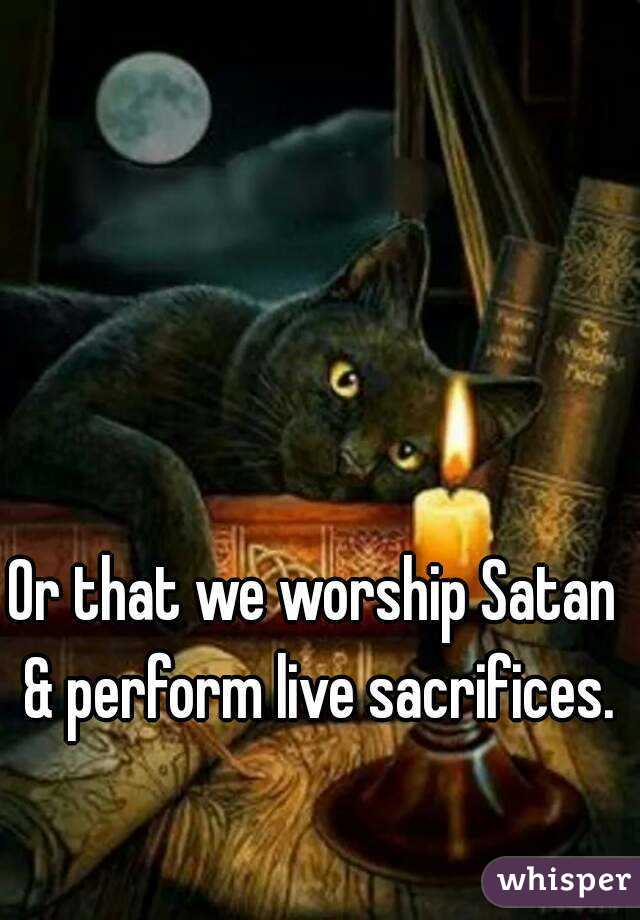 Or that we worship Satan & perform live sacrifices. 