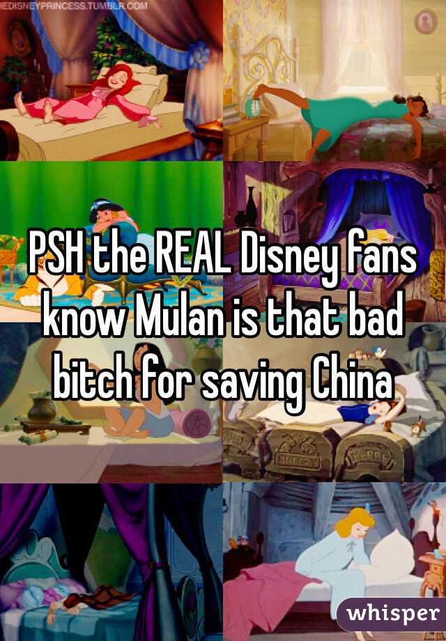 PSH the REAL Disney fans know Mulan is that bad bitch for saving China 