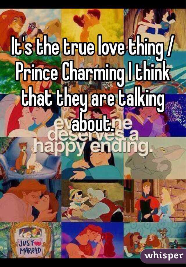 It's the true love thing / Prince Charming I think that they are talking about.