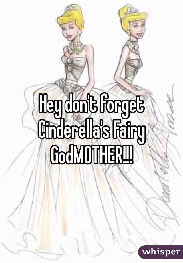 Hey don't forget Cinderella's Fairy GodMOTHER!!!