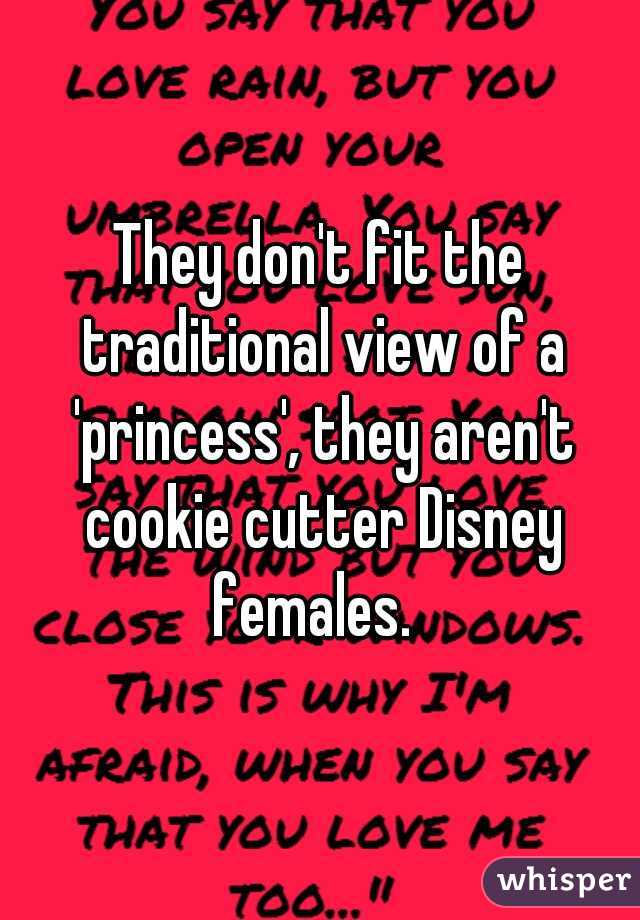 They don't fit the traditional view of a 'princess', they aren't cookie cutter Disney females.  