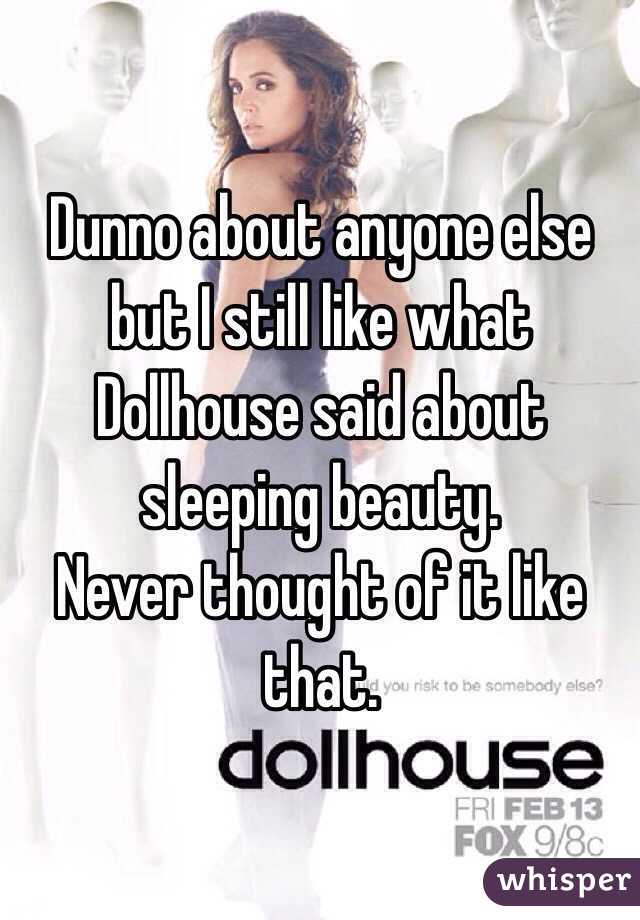 Dunno about anyone else but I still like what Dollhouse said about sleeping beauty.
Never thought of it like that.