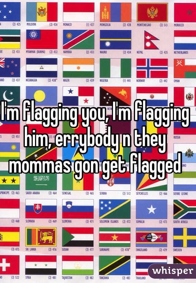 I'm flagging you, I'm flagging him, errybody n they mommas gon get flagged