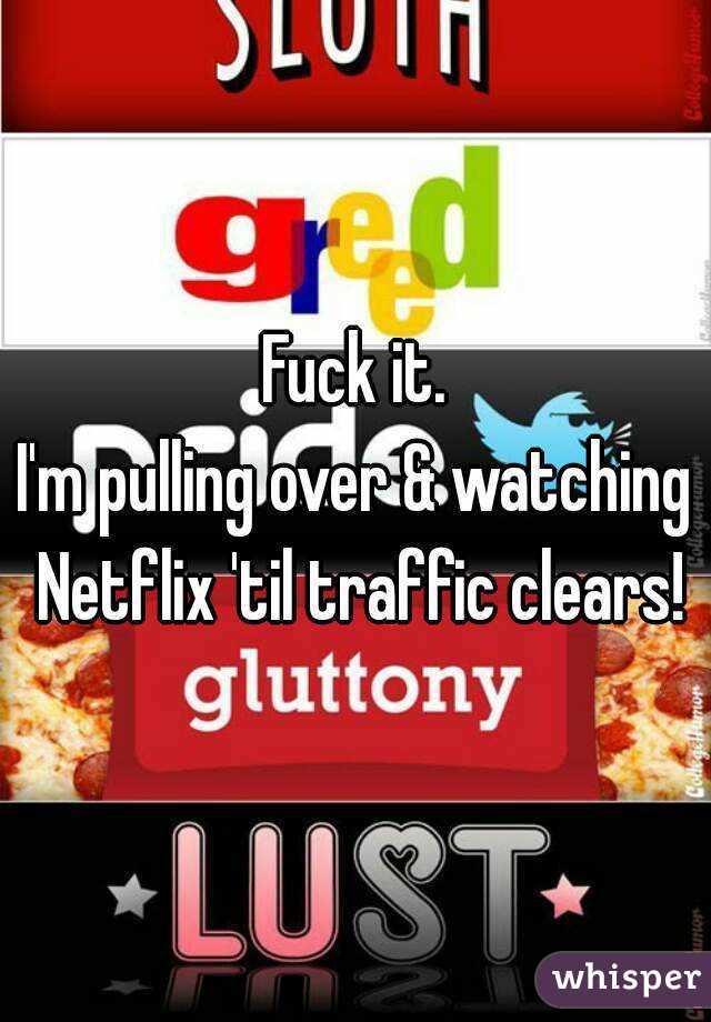 Fuck it.
I'm pulling over & watching Netflix 'til traffic clears!