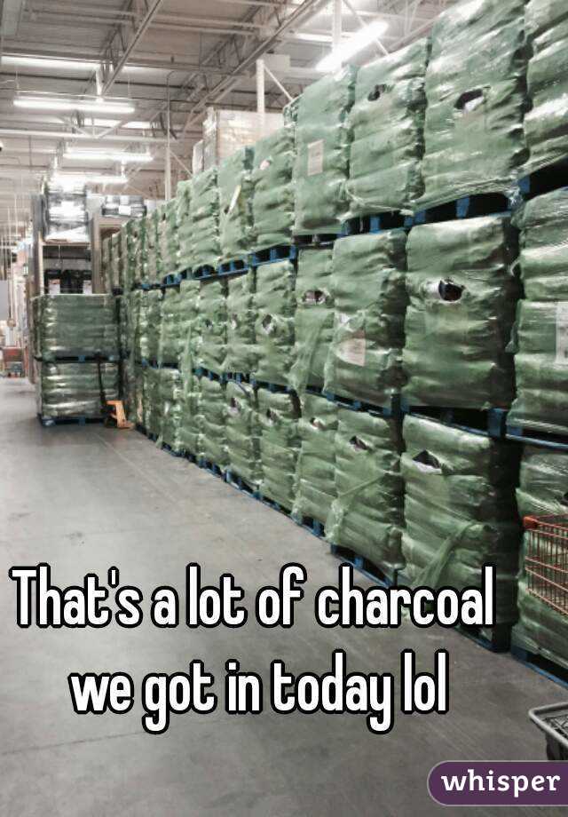 That's a lot of charcoal we got in today lol