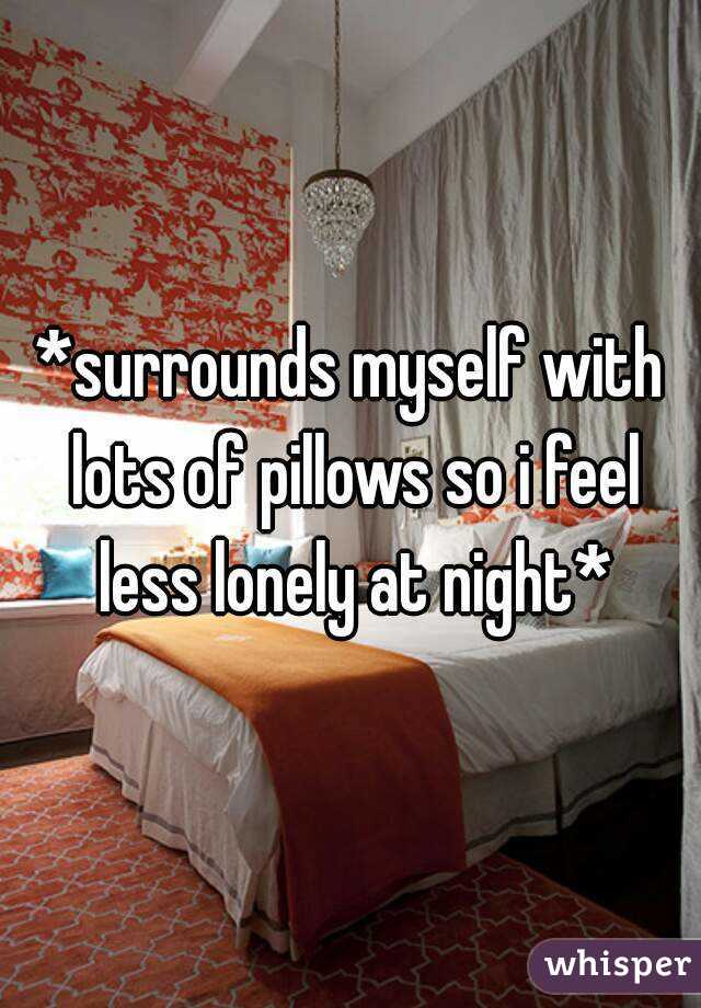 *surrounds myself with lots of pillows so i feel less lonely at night*