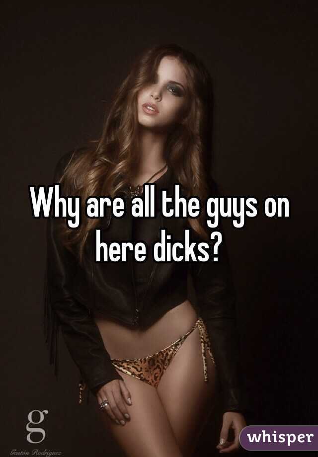 Why are all the guys on here dicks? 