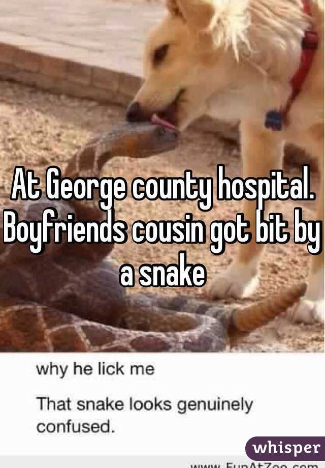 At George county hospital. Boyfriends cousin got bit by a snake 