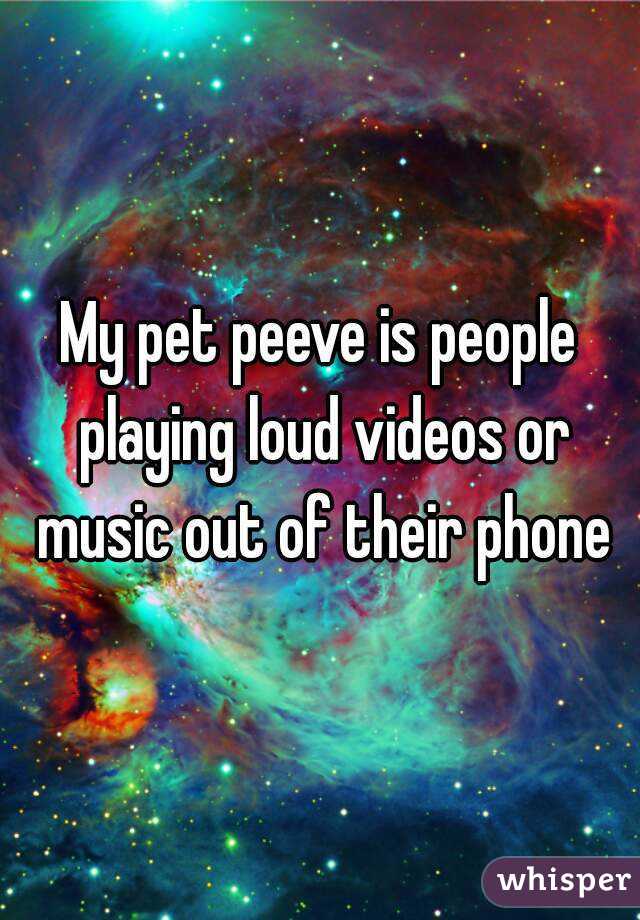 My pet peeve is people playing loud videos or music out of their phone