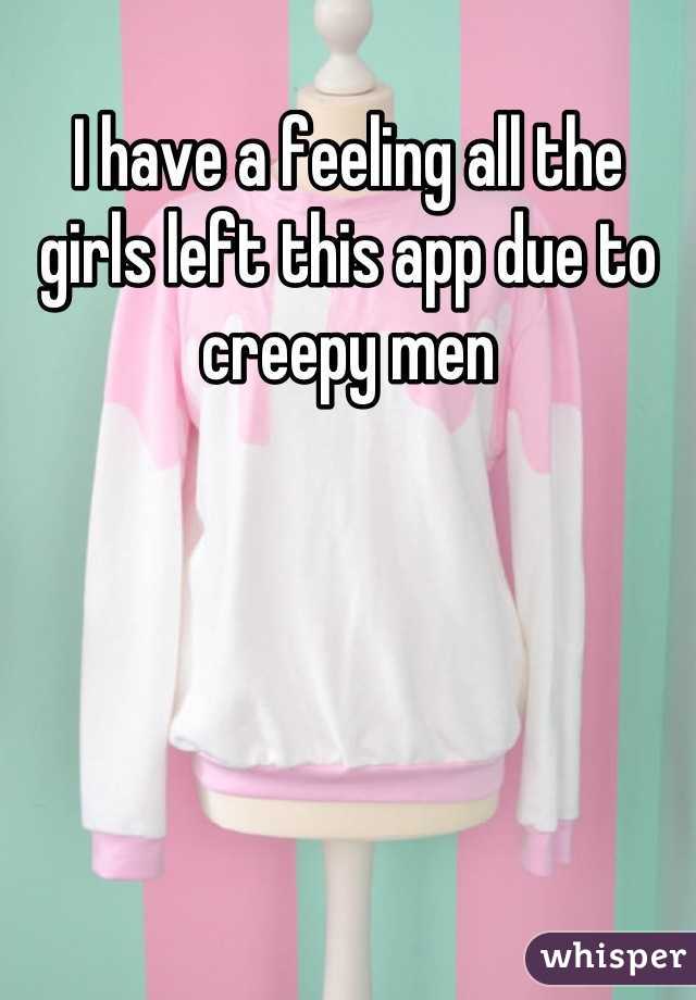 I have a feeling all the girls left this app due to creepy men