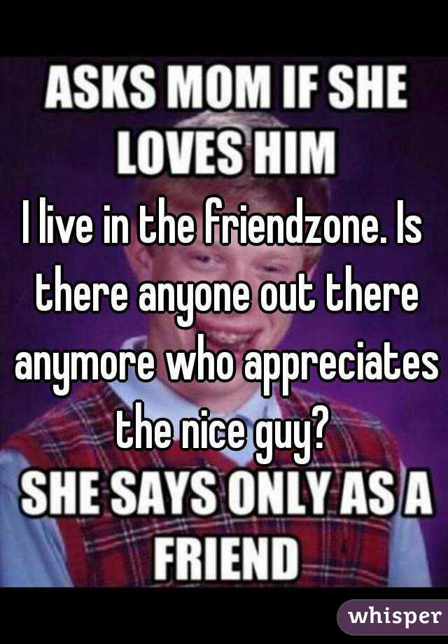 I live in the friendzone. Is there anyone out there anymore who appreciates the nice guy? 