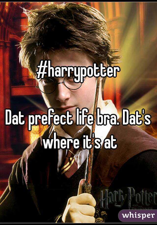 #harrypotter

Dat prefect life bra. Dat's where it's at