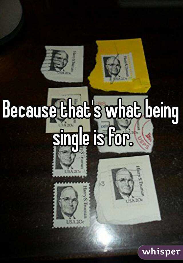 Because that's what being single is for.