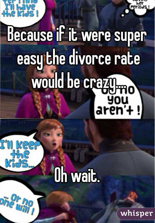 Because if it were super easy the divorce rate would be crazy....



Oh wait.