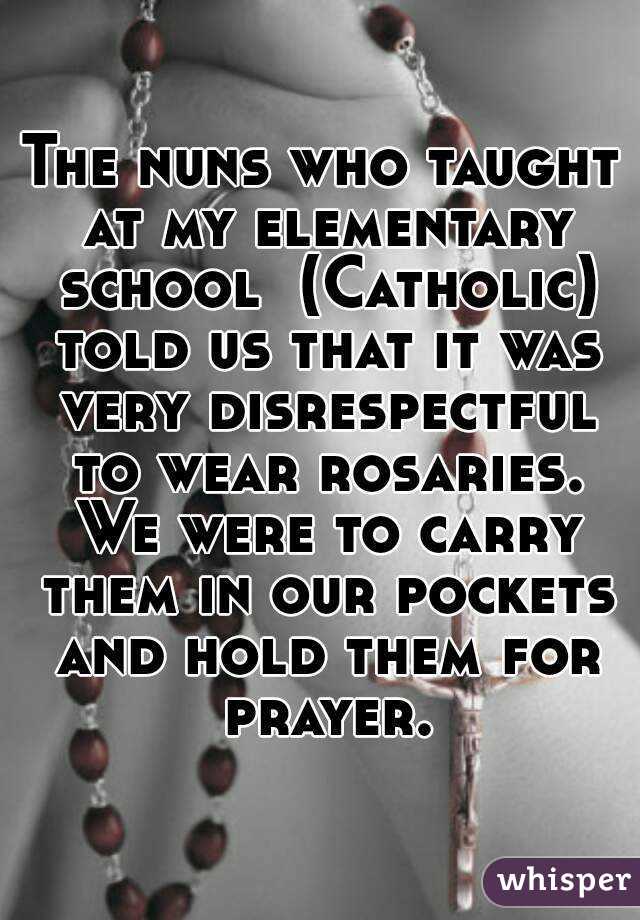 The nuns who taught at my elementary school  (Catholic) told us that it was very disrespectful to wear rosaries. We were to carry them in our pockets and hold them for prayer.
