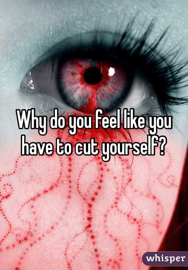Why do you feel like you have to cut yourself? 
