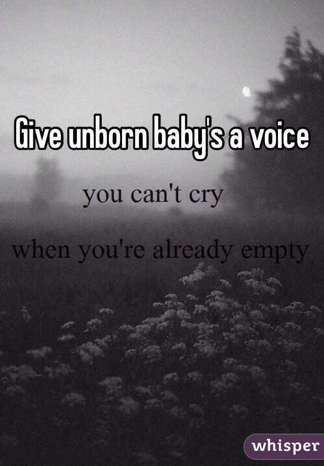 Give unborn baby's a voice