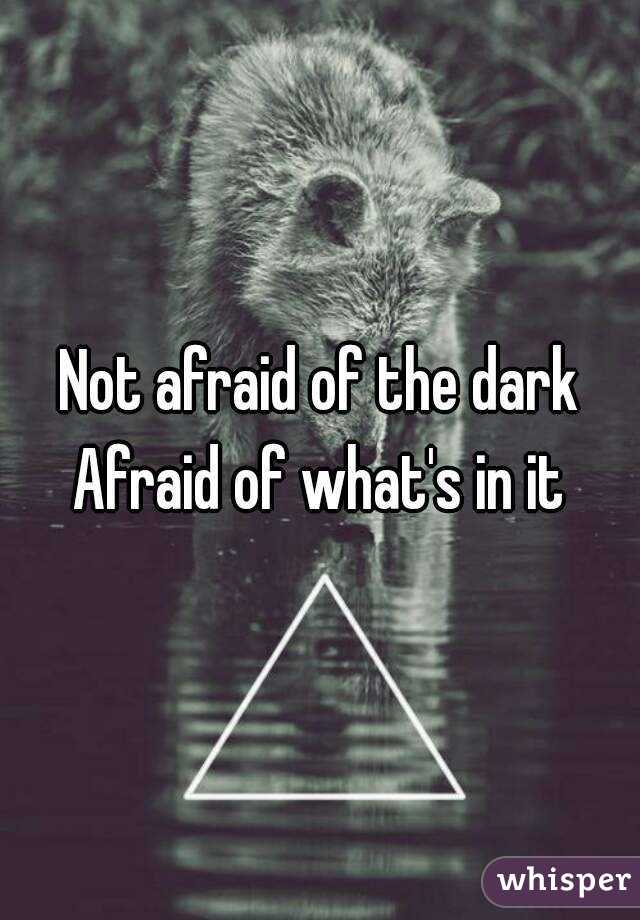 Not afraid of the dark
Afraid of what's in it