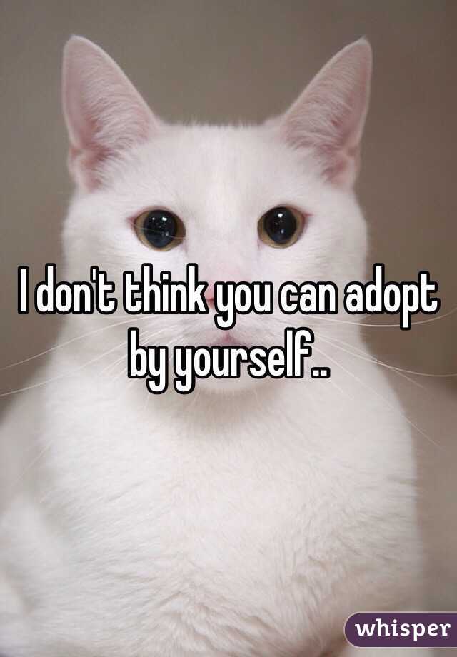 I don't think you can adopt by yourself..
