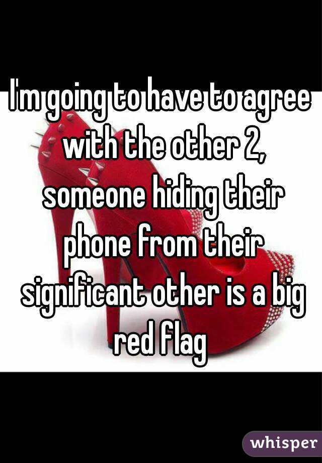 I'm going to have to agree with the other 2, someone hiding their phone from their significant other is a big red flag 