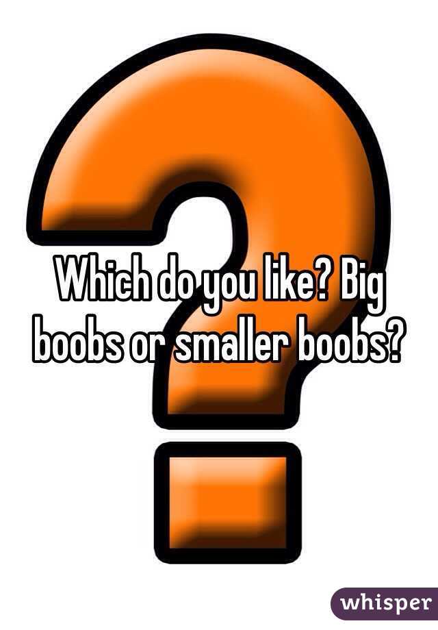 Which do you like? Big boobs or smaller boobs? 