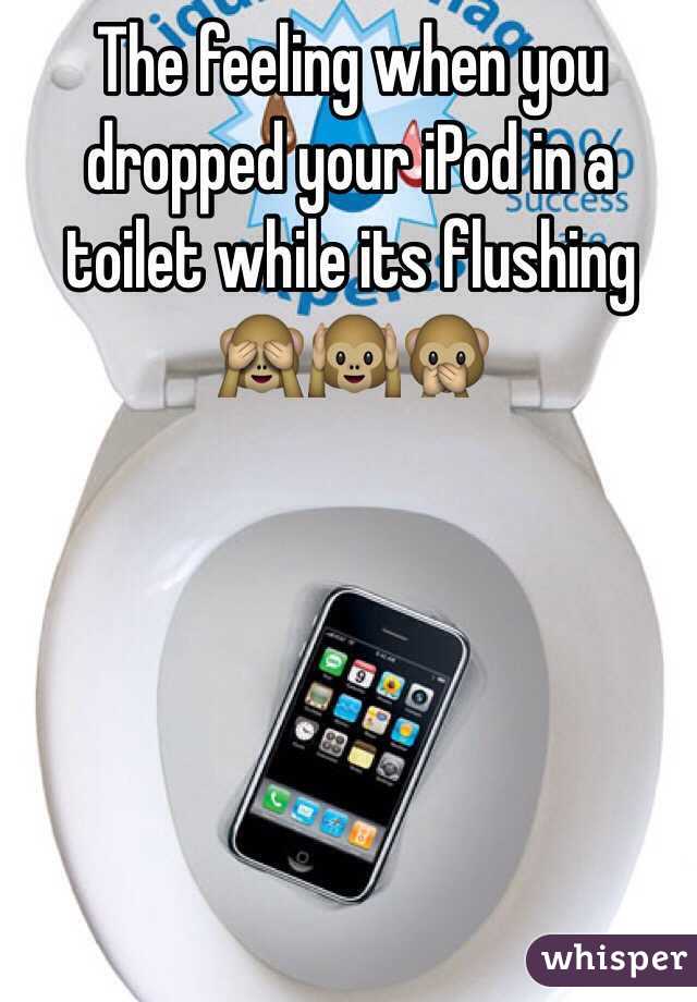 The feeling when you dropped your iPod in a toilet while its flushing 🙈🙉🙊