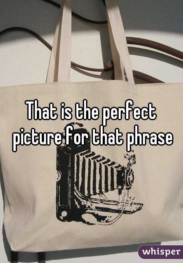 That is the perfect picture for that phrase