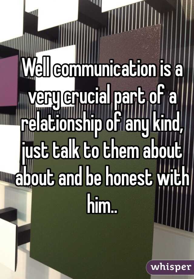 Well communication is a very crucial part of a relationship of any kind, just talk to them about about and be honest with him..