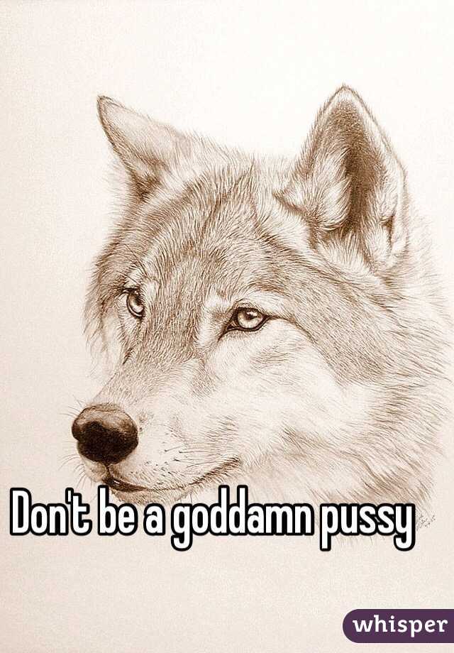 Don't be a goddamn pussy