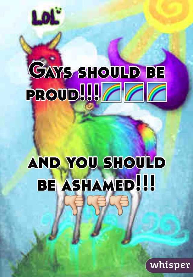 Gays should be 
proud!!!🌈🌈🌈


 and you should 
be ashamed!!!
👎👎👎